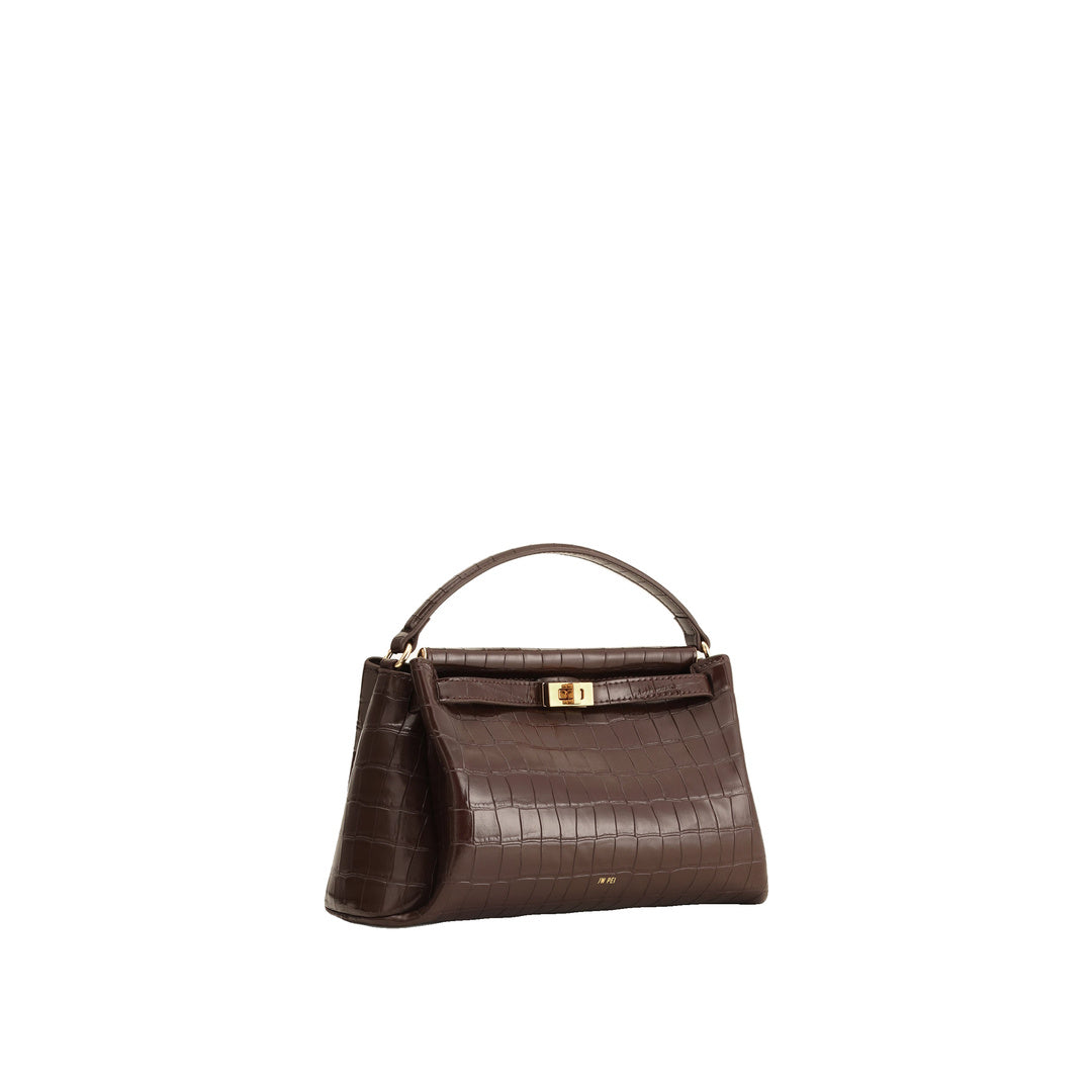 JW PEI Carmen Top Handle Bag - Dark Brown Croc by JW PEI