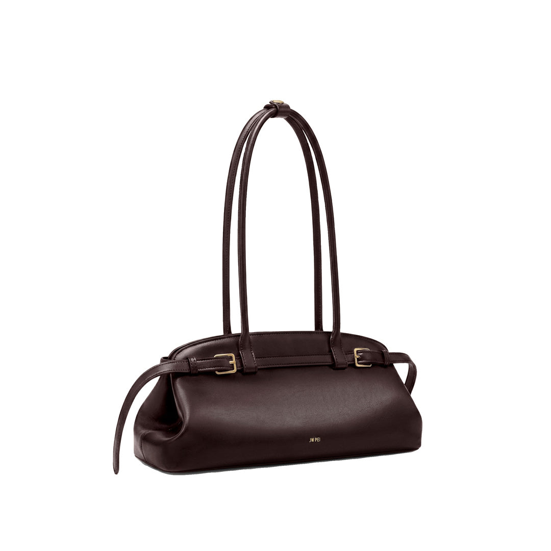 JW PEI Arden Belt Detail East-West Shoulder Bag - Dark Brown by JW PEI