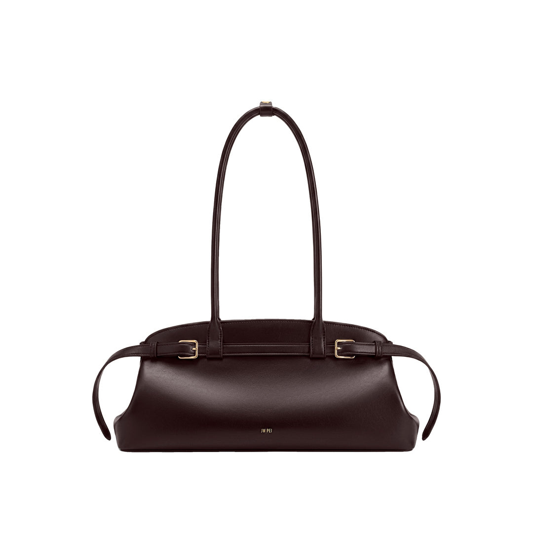 JW PEI Arden Belt Detail East-West Shoulder Bag - Dark Brown by JW PEI