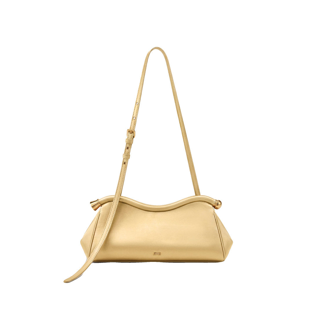 JW PEI Naomi Satin Curved Shoulder Bag - Champagne Gold by JW PEI