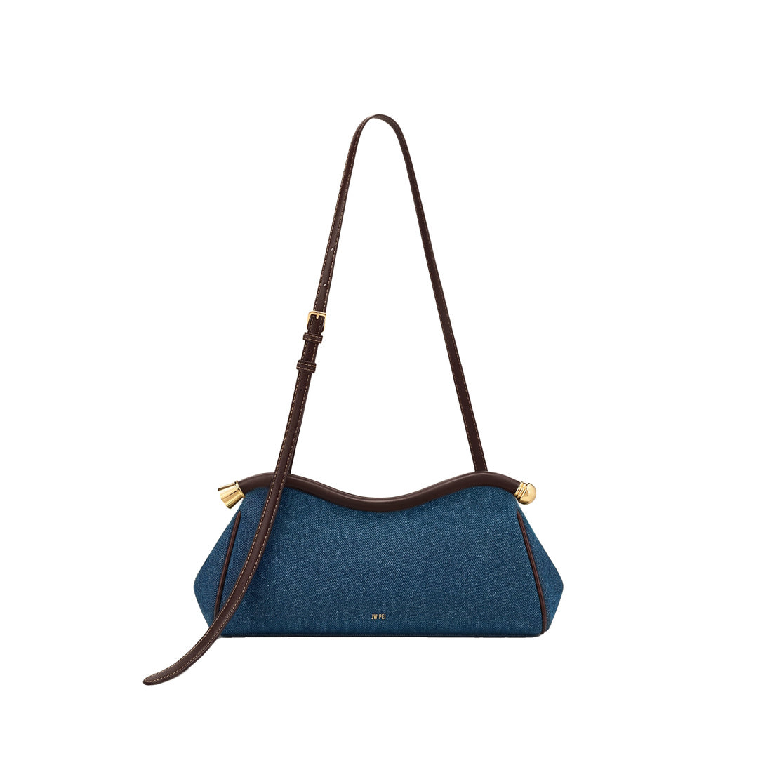 JW PEI Naomi Curved Shoulder Bag - Blue Denim by JW PEI