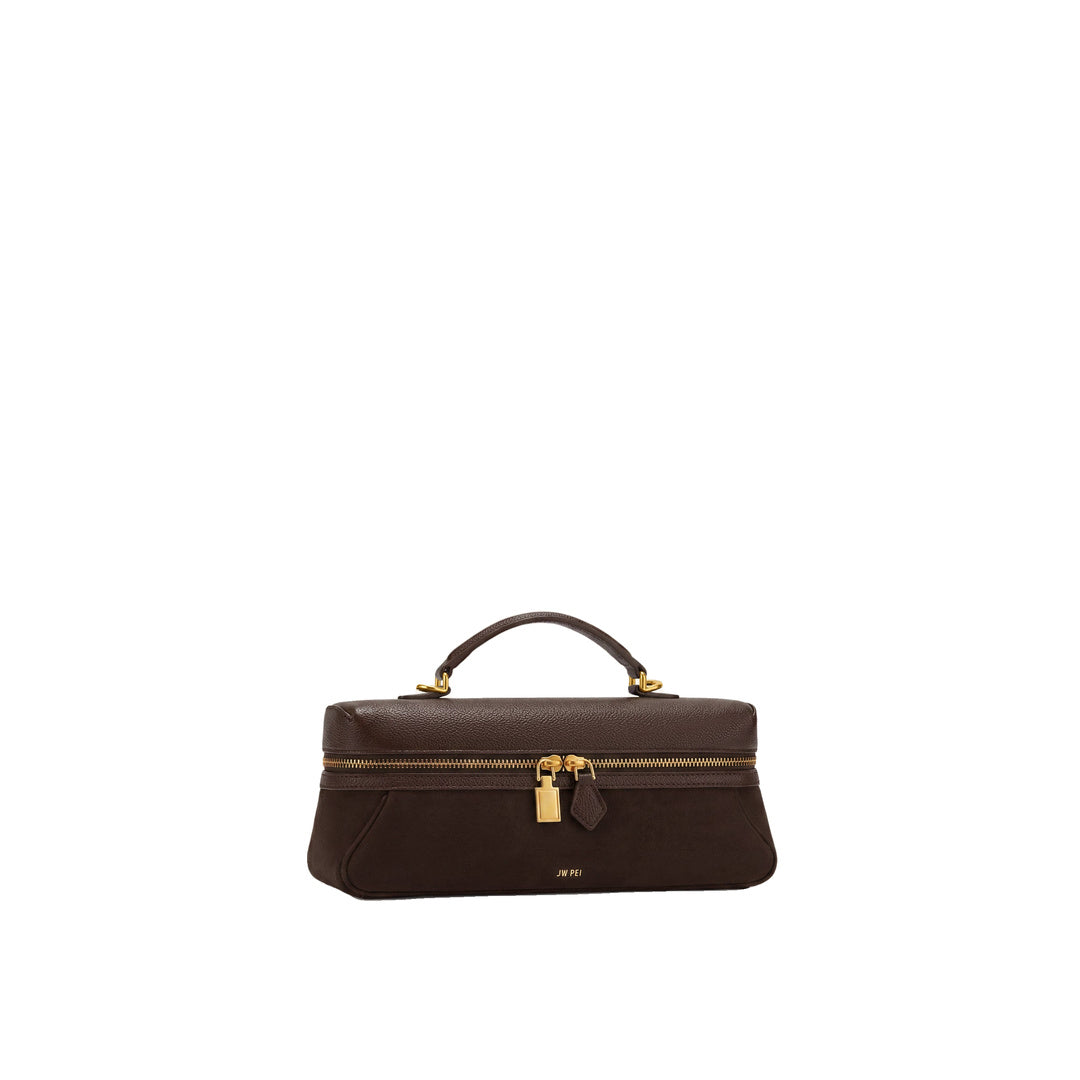 JW PEI Cleo Faux Suede Vanity Bag - Dark Brown by JW PEI