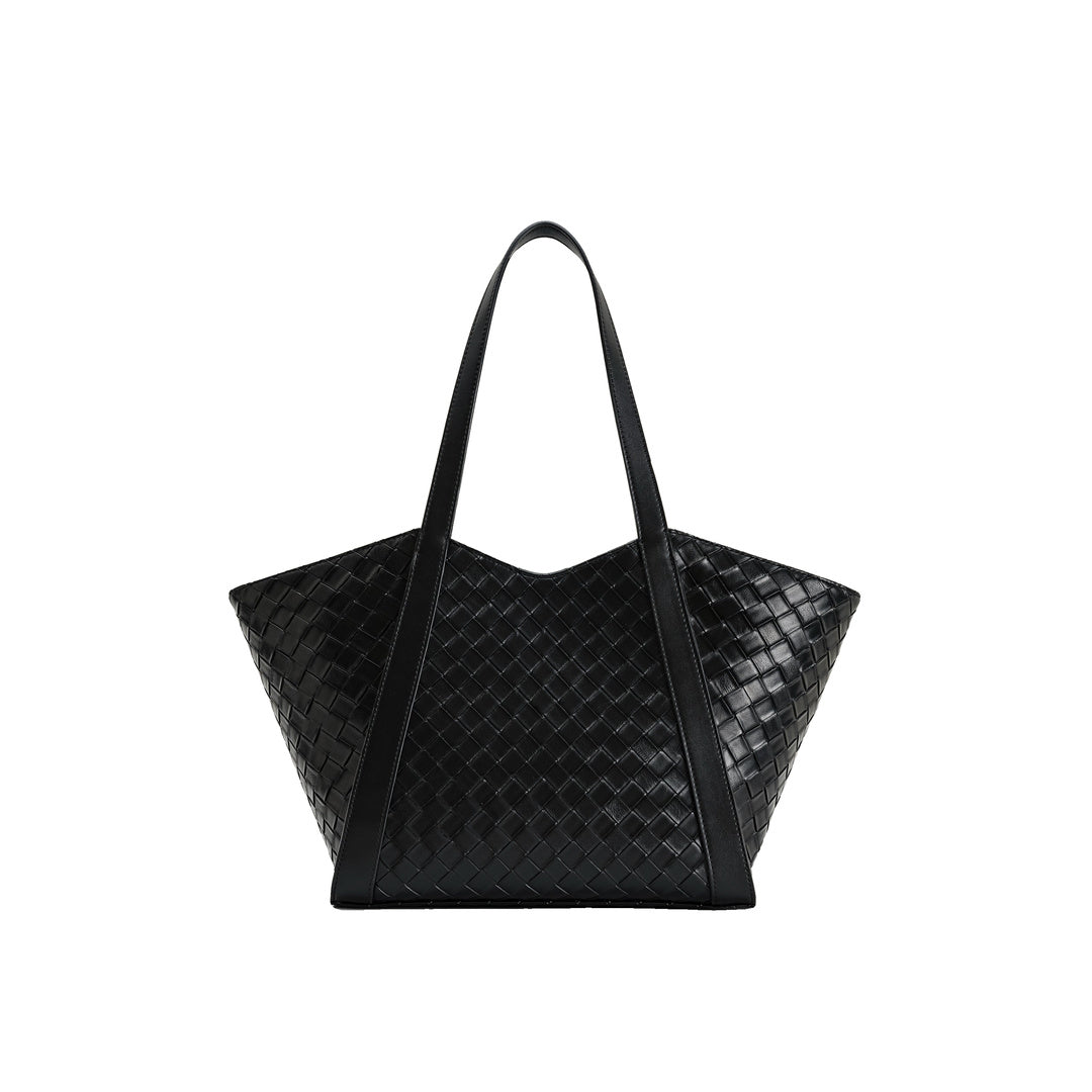 JW PEI Kiana Large Capacity Weave Texture Tote Bag - Black by JW PEI