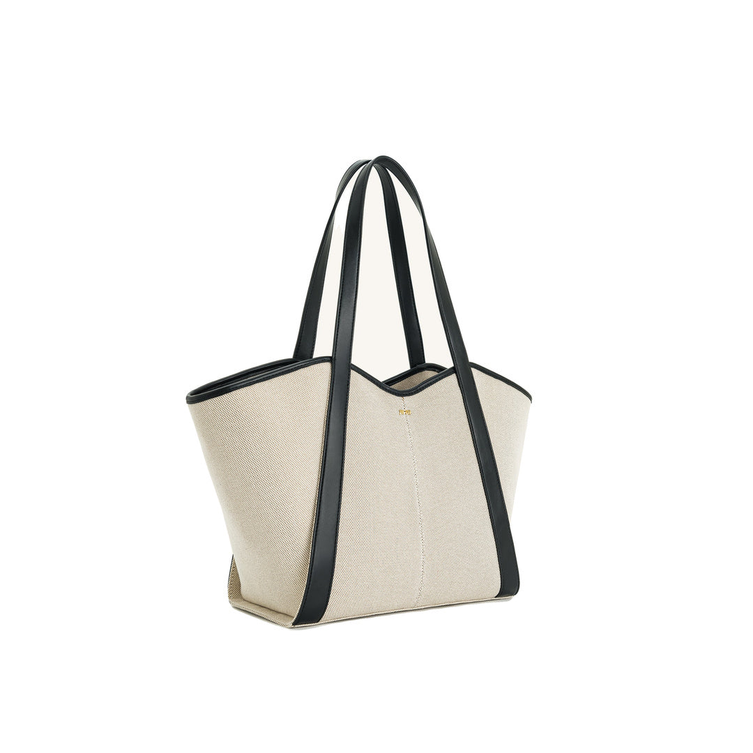 JW PEI Kiana Large Capacity Tote Bag - Black Canvas by JW PEI