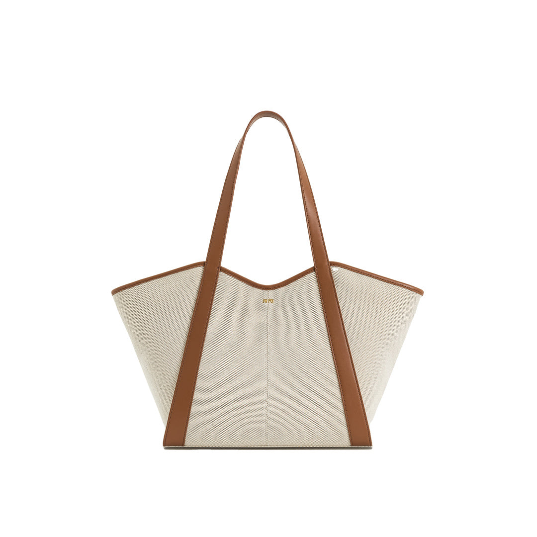 JW PEI Kiana Large Capacity Tote Bag - Brown Canvas by JW PEI