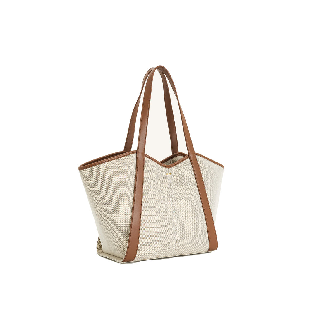 JW PEI Kiana Large Capacity Tote Bag - Brown Canvas by JW PEI