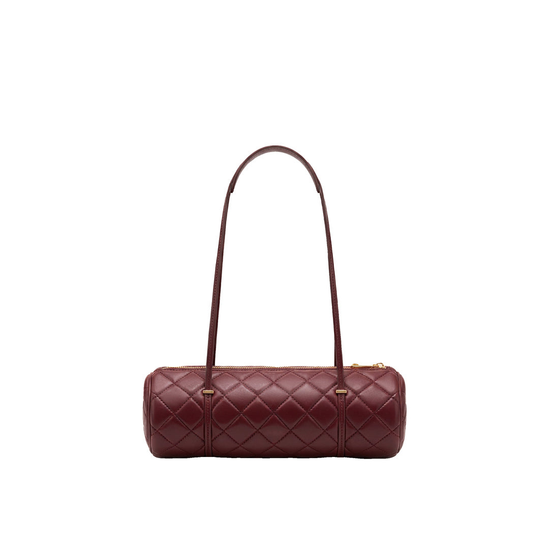 JW PEI Marcella Quilted Cylinder Shoulder Bag - Burgundy by JW PEI