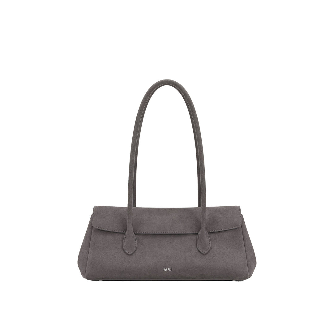 JW PEI Solenne Faux Suede East-West Shoulder Bag - Taupe by JW PEI