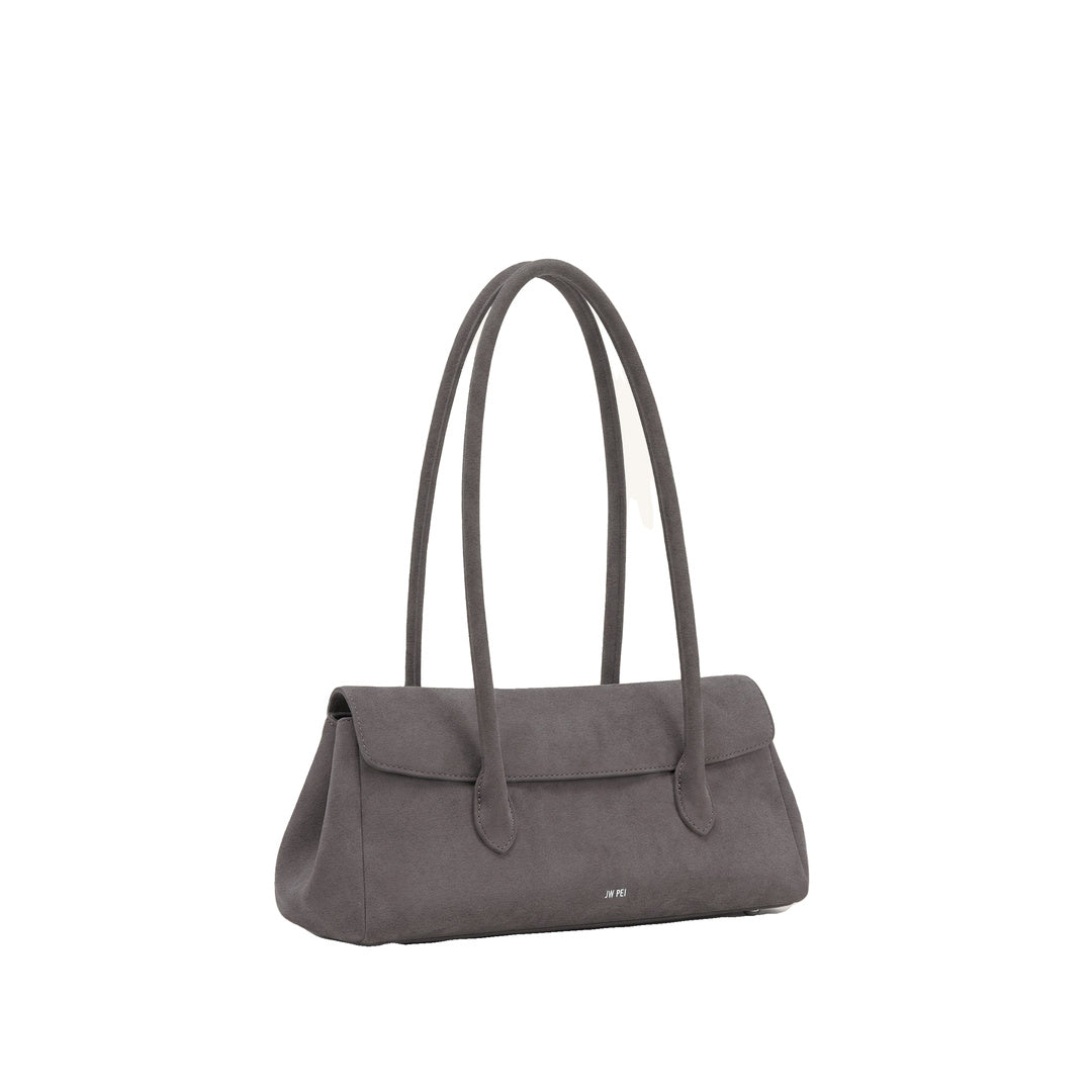 JW PEI Solenne Faux Suede East-West Shoulder Bag - Taupe by JW PEI