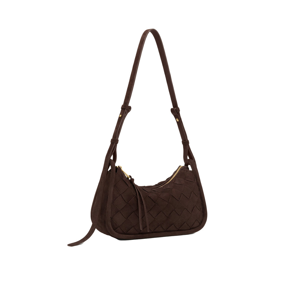 JW PEI Zirelle Woven Faux Suede Hobo Bag - Brown by JW PEI