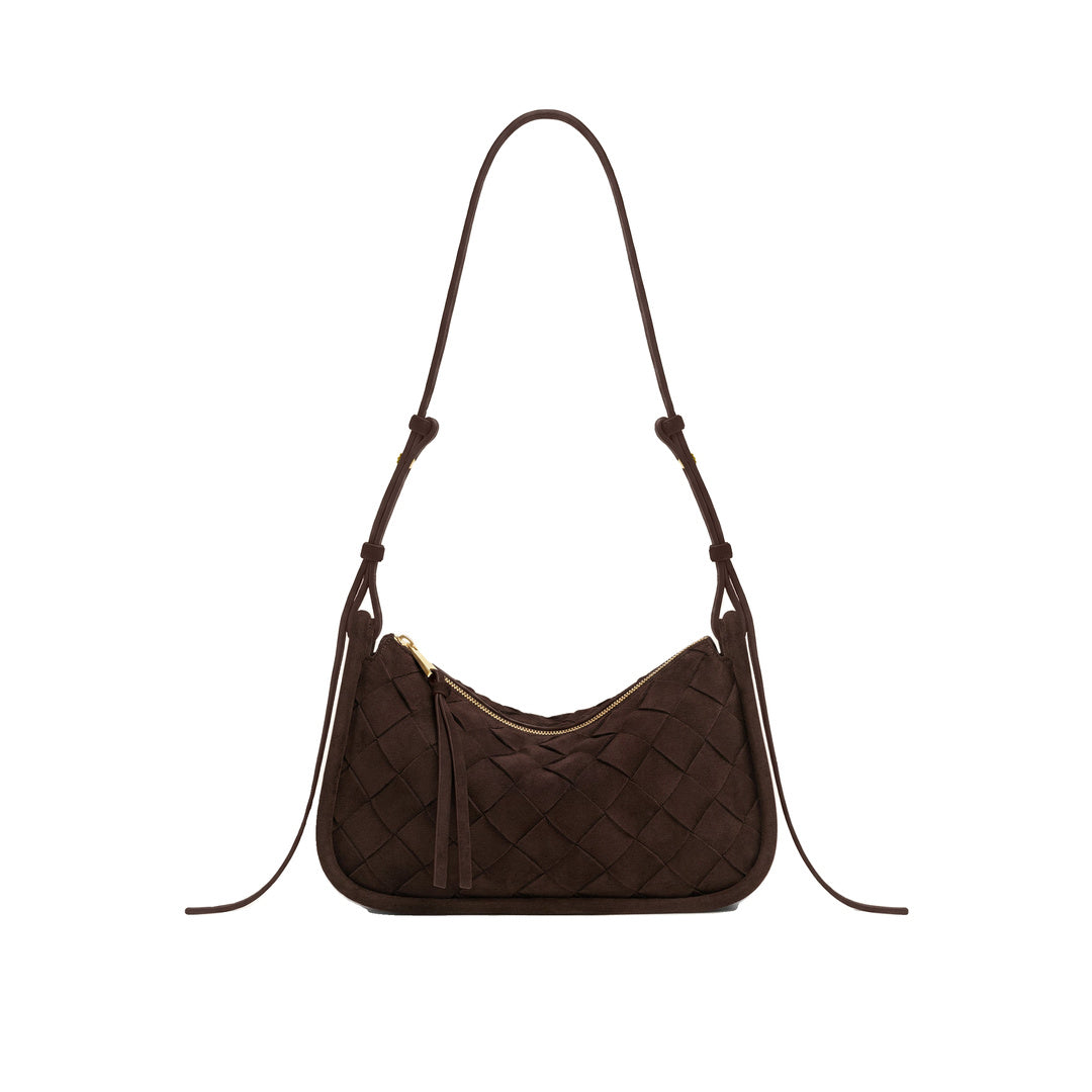 JW PEI Zirelle Woven Faux Suede Hobo Bag - Brown by JW PEI