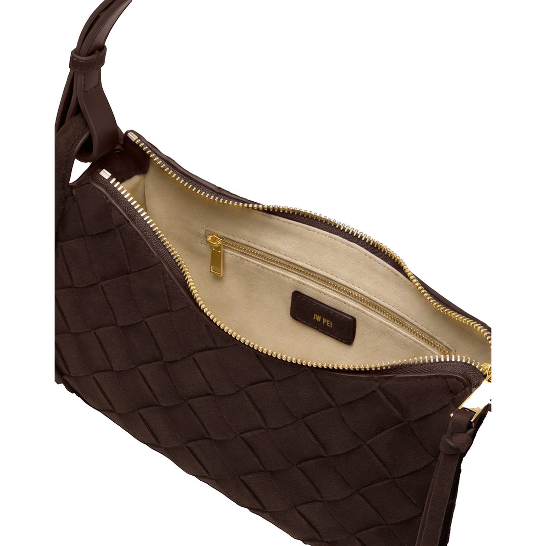 JW PEI Zirelle Woven Faux Suede Hobo Bag - Brown by JW PEI