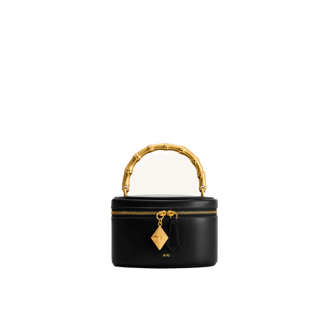 JW PEI Natalie Metal Geometric Pendant Handle Bag - Black by JW PEI
