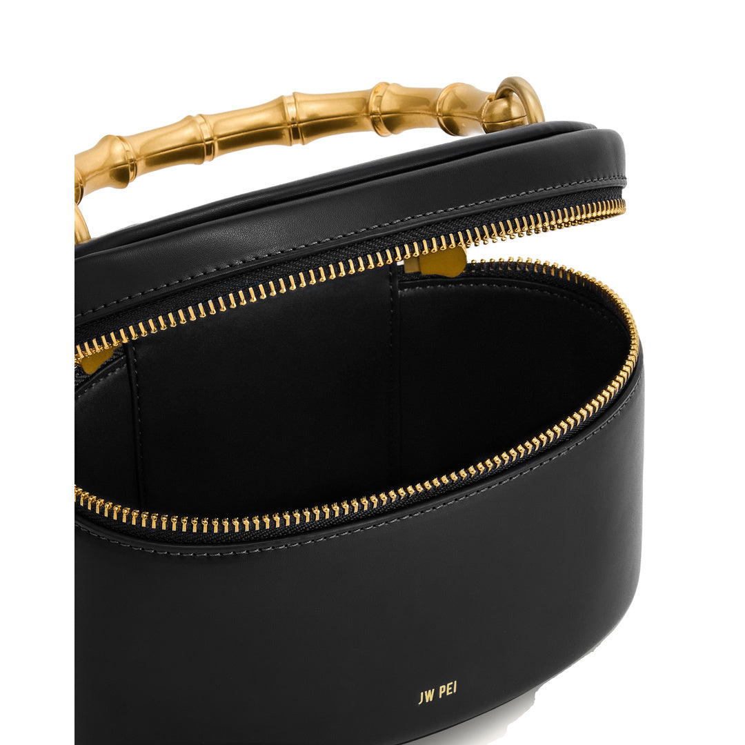 JW PEI Natalie Metal Geometric Pendant Handle Bag - Black by JW PEI