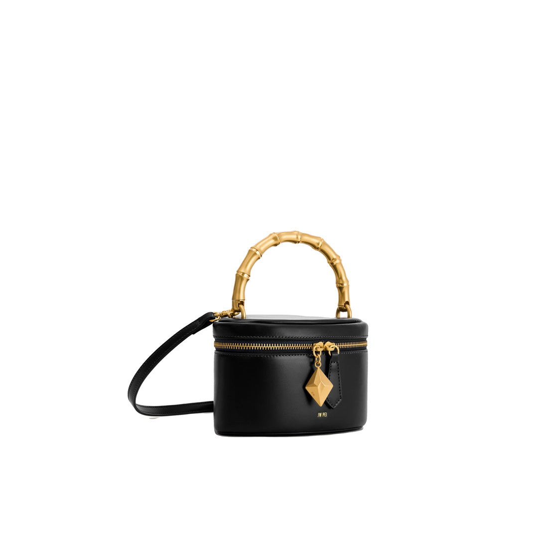 JW PEI Natalie Metal Geometric Pendant Handle Bag - Black by JW PEI