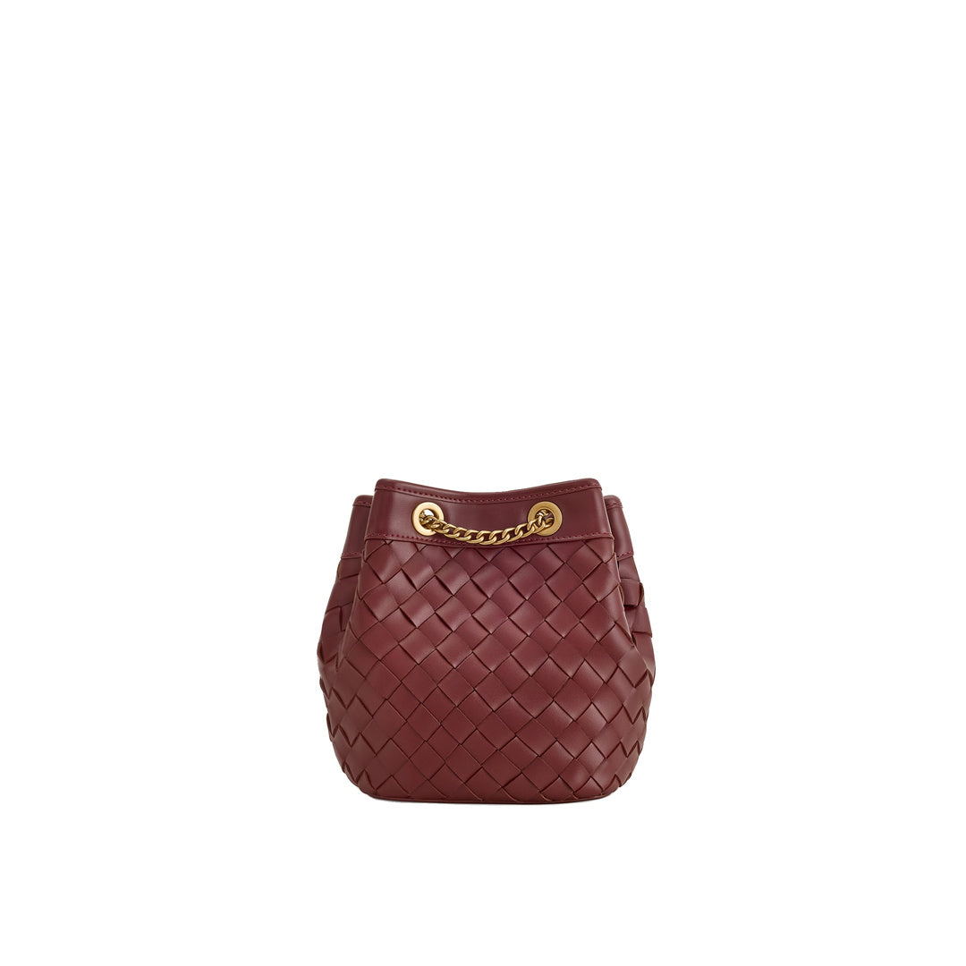 JW PEI Yara Hand-Woven Bucket Bag - Burgundy by JW PEI