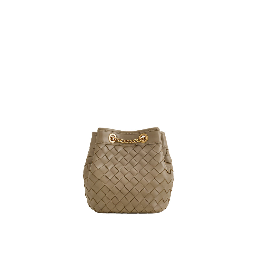 JW PEI Yara Hand-Woven Bucket Bag - Taupe by JW PEI