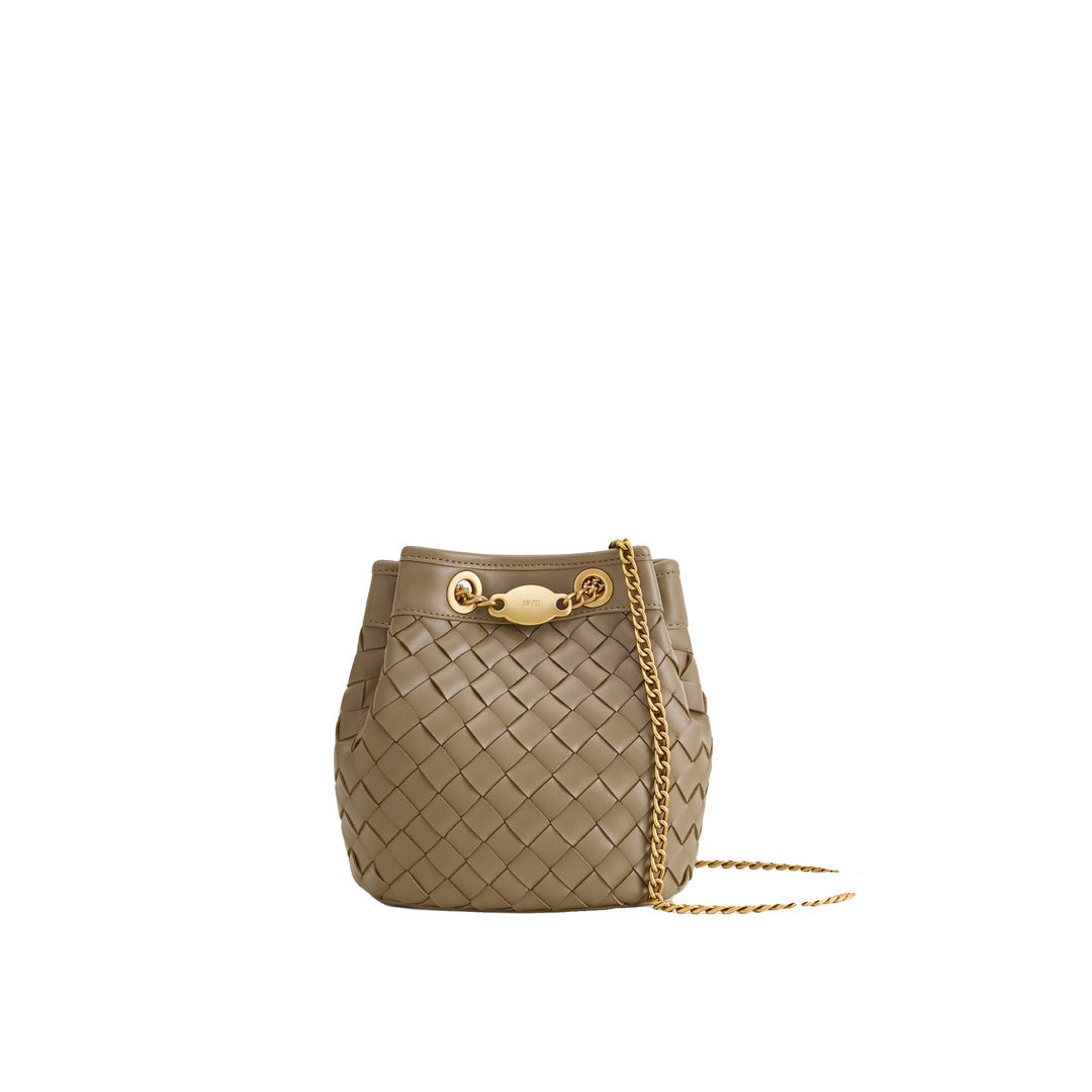 JW PEI Yara Hand-Woven Bucket Bag - Taupe by JW PEI