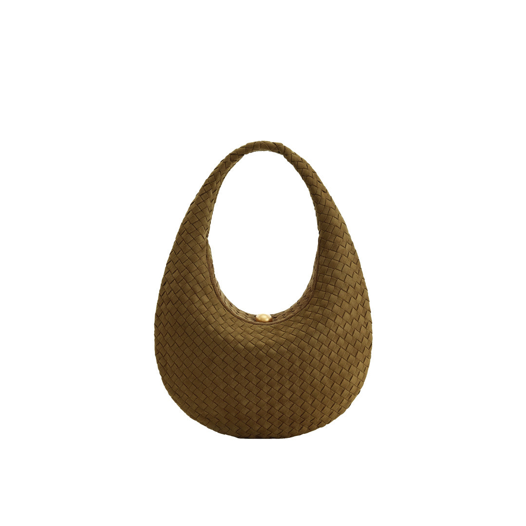 JW PEI Nola Faux Suede Woven Hobo Shoulder Bag - Olive Green by JW PEI
