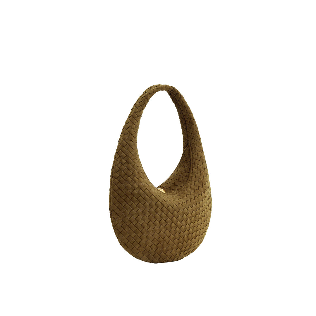 JW PEI Nola Faux Suede Woven Hobo Shoulder Bag - Olive Green by JW PEI