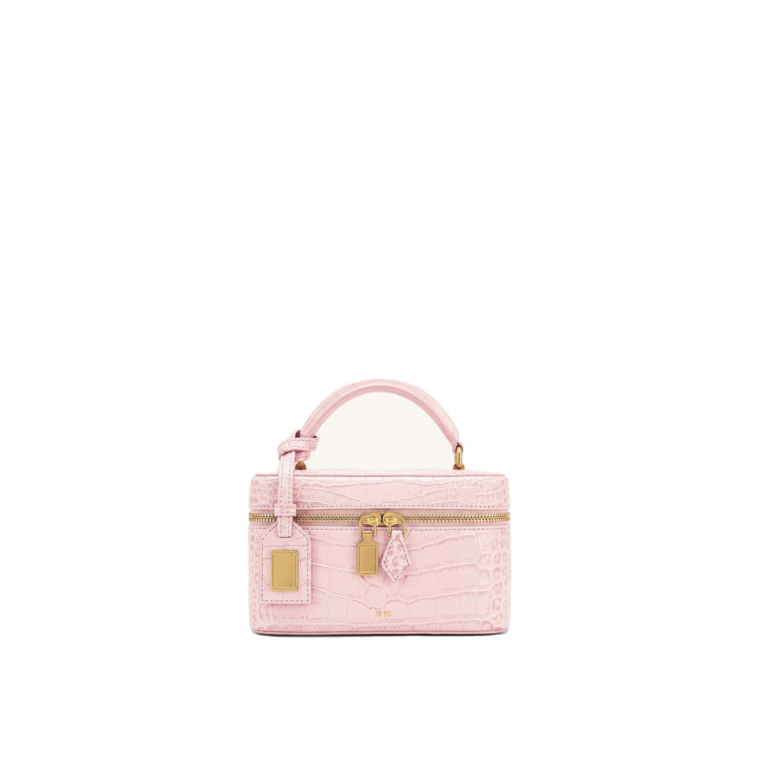 JW PEI Cleo Box Shape Top Handle Bag - Light Pink Croc by JW PEI