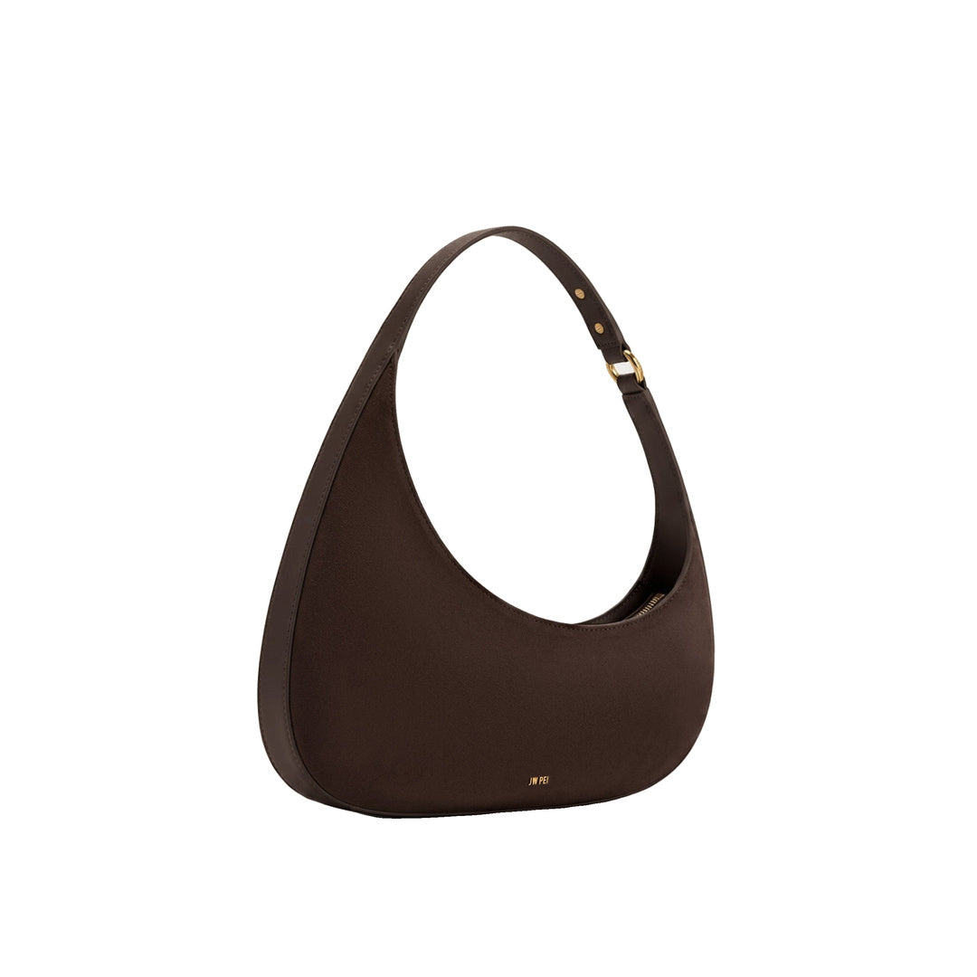 JW PEI Harlee Faux Suede Shoulder Bag - Dark Brown by JW PEI