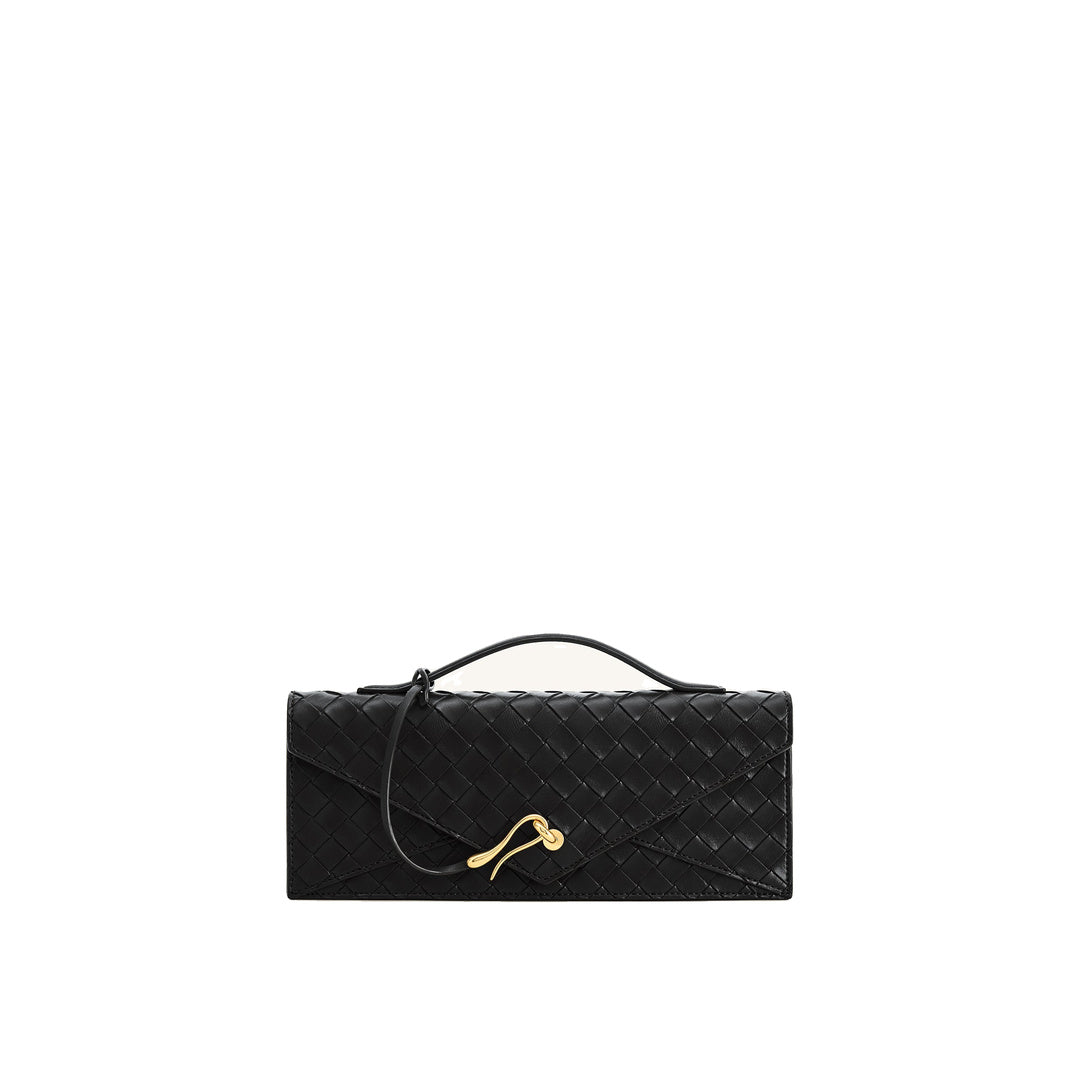 JW PEI Celeste Woven Textured Envelope Top Handle Bag - Black by JW PEI