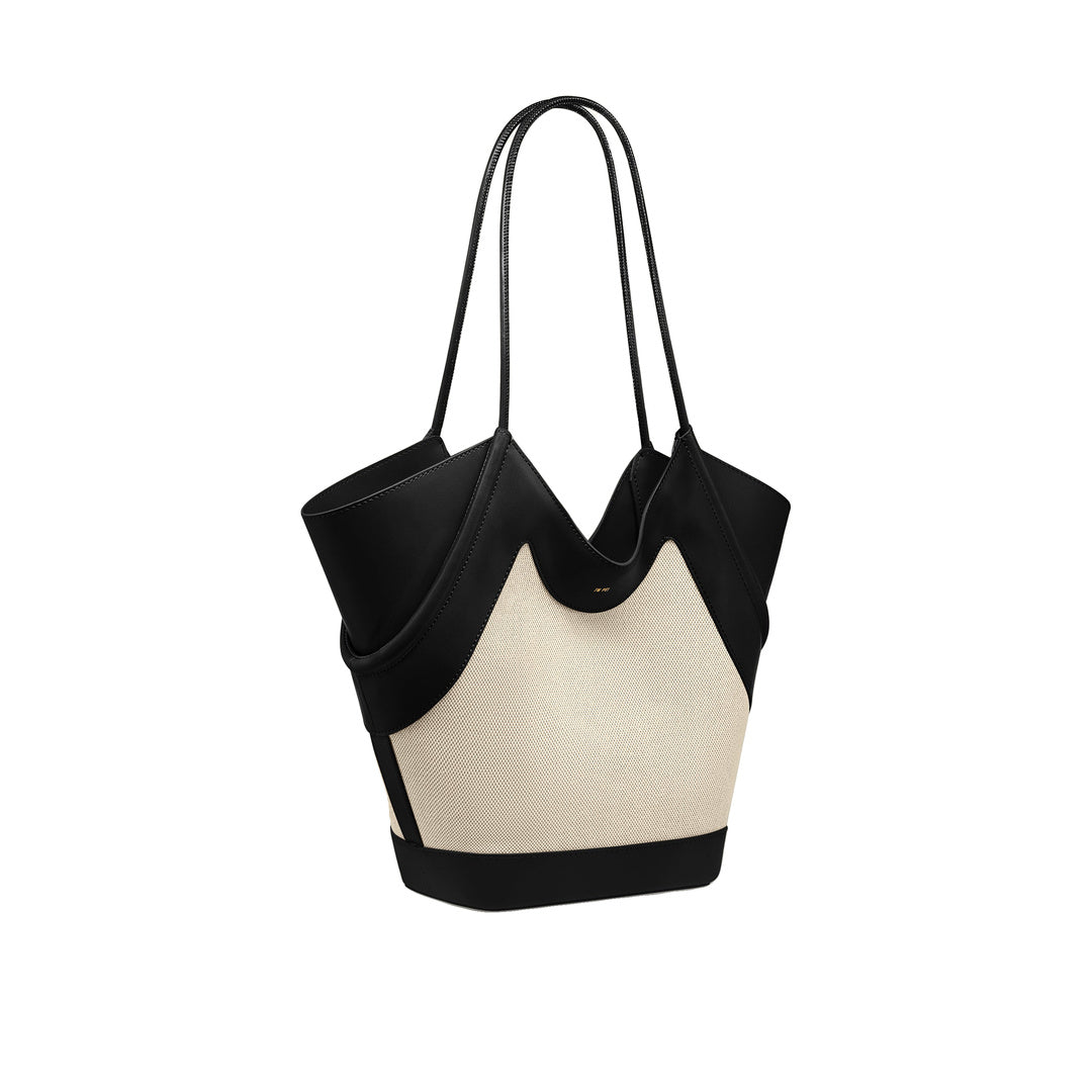 JW PEI Maribel Panel Tote Bag - Black Canvas by JW PEI