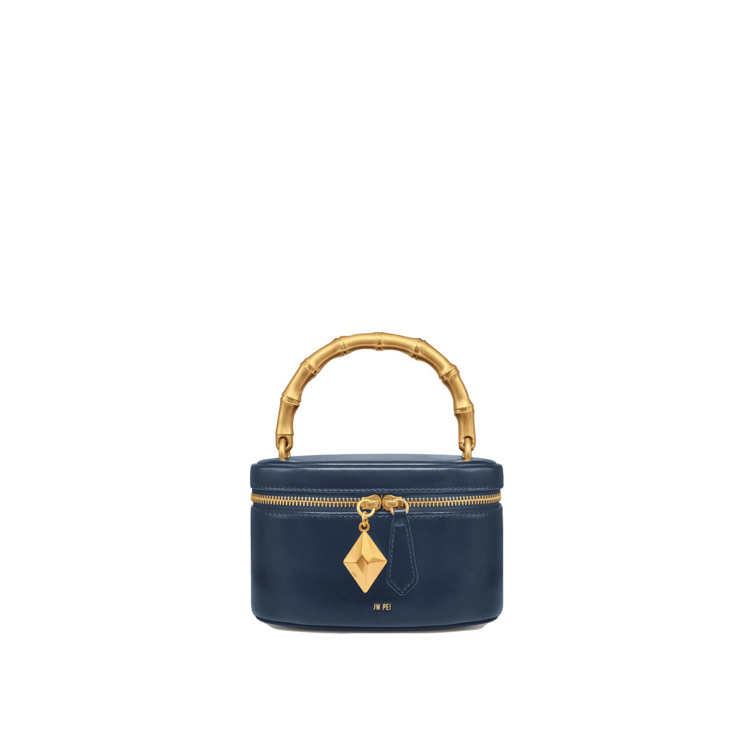 JW PEI Natalie Metal Geometric Pendant Handle Bag - Navy by JW PEI