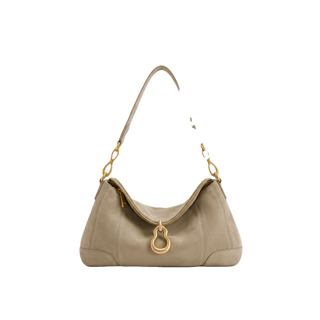 JW PEI Jayla Faux Suede Metal Pendant Embellished Shoulder Bag - Grey by JW PEI