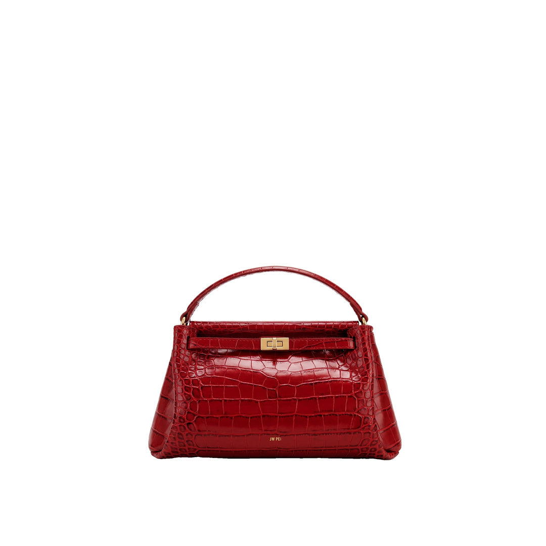 JW PEI Carmen Top Handle Bag - Dark Burgundy Croc by JW PEI
