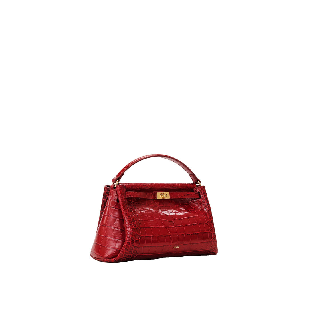 JW PEI Carmen Top Handle Bag - Dark Burgundy Croc by JW PEI