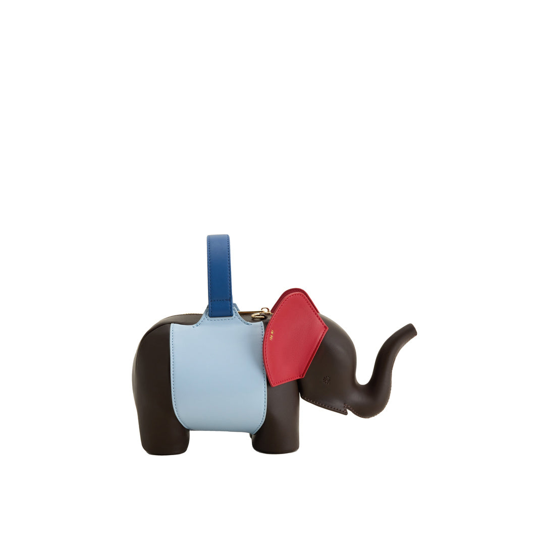 JW PEI Claire Elephant Shaped Handbag - Dark Brown/Blue by JW PEI