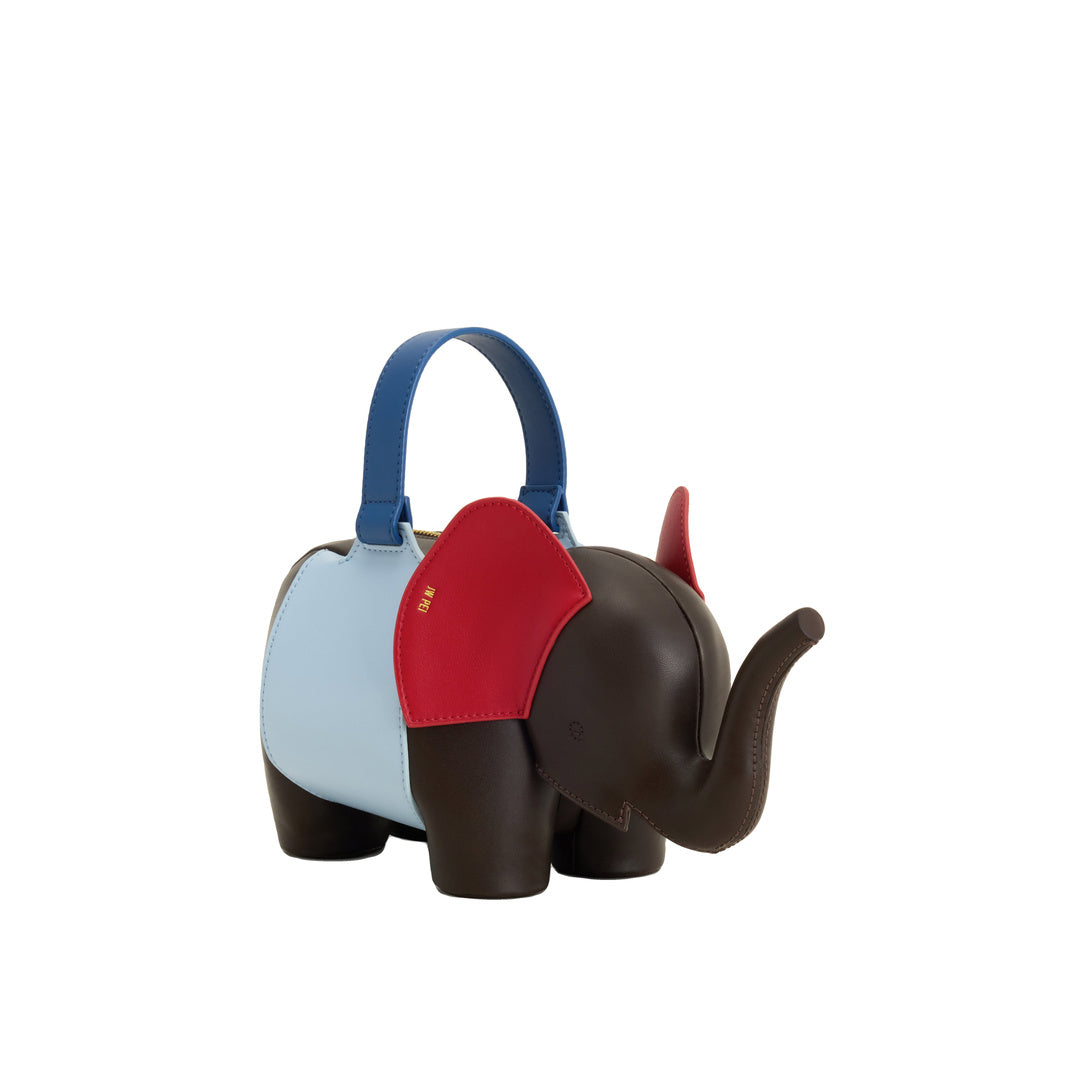 JW PEI Claire Elephant Shaped Handbag - Dark Brown/Blue by JW PEI