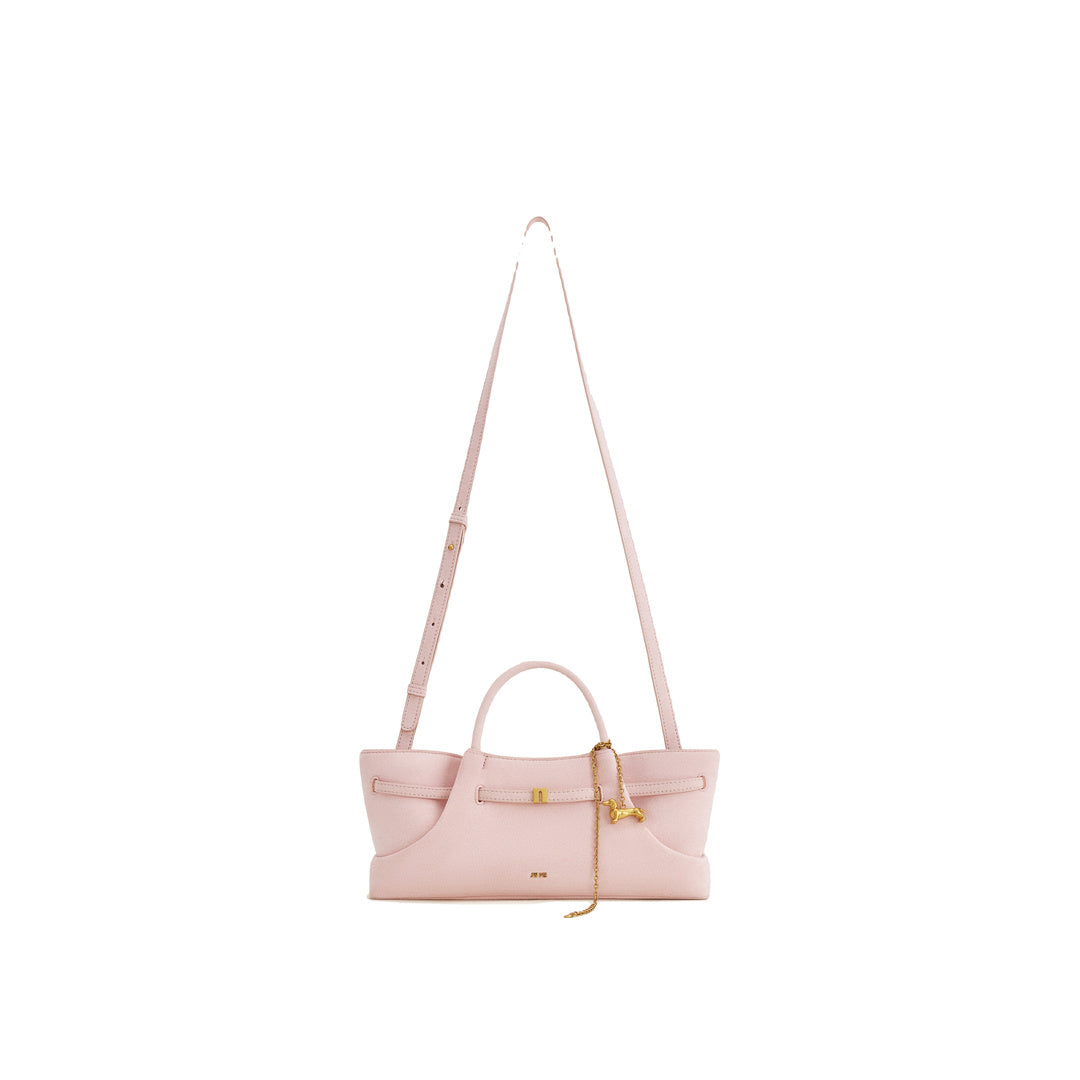 JW PEI Maeve Dachshund Metal Charm Faux Suede Tote Bag - Pink by JW PEI
