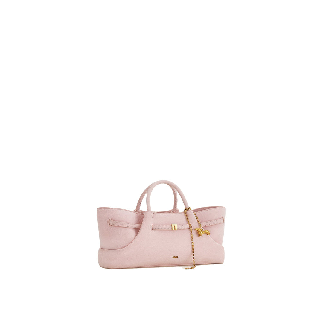 JW PEI Maeve Dachshund Metal Charm Faux Suede Tote Bag - Pink by JW PEI