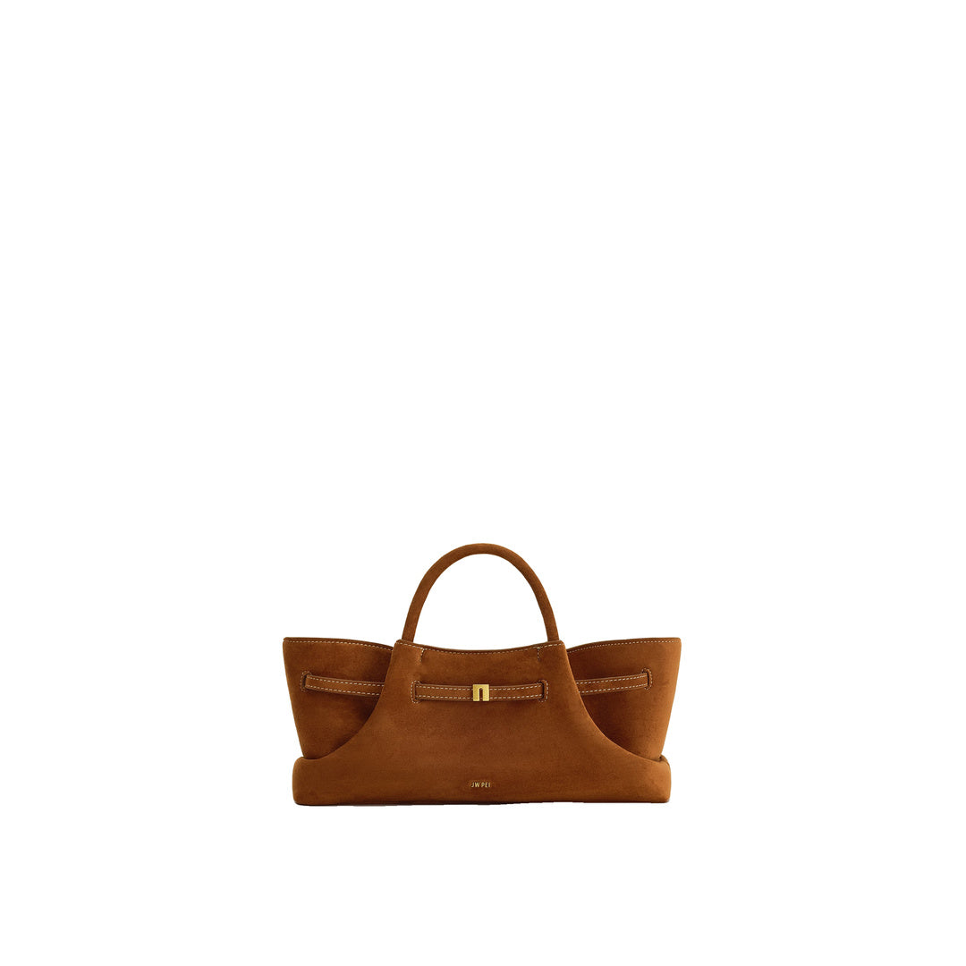 JW PEI Maeve Dachshund Metal Charm Faux Suede Tote Bag - Brown by JW PEI