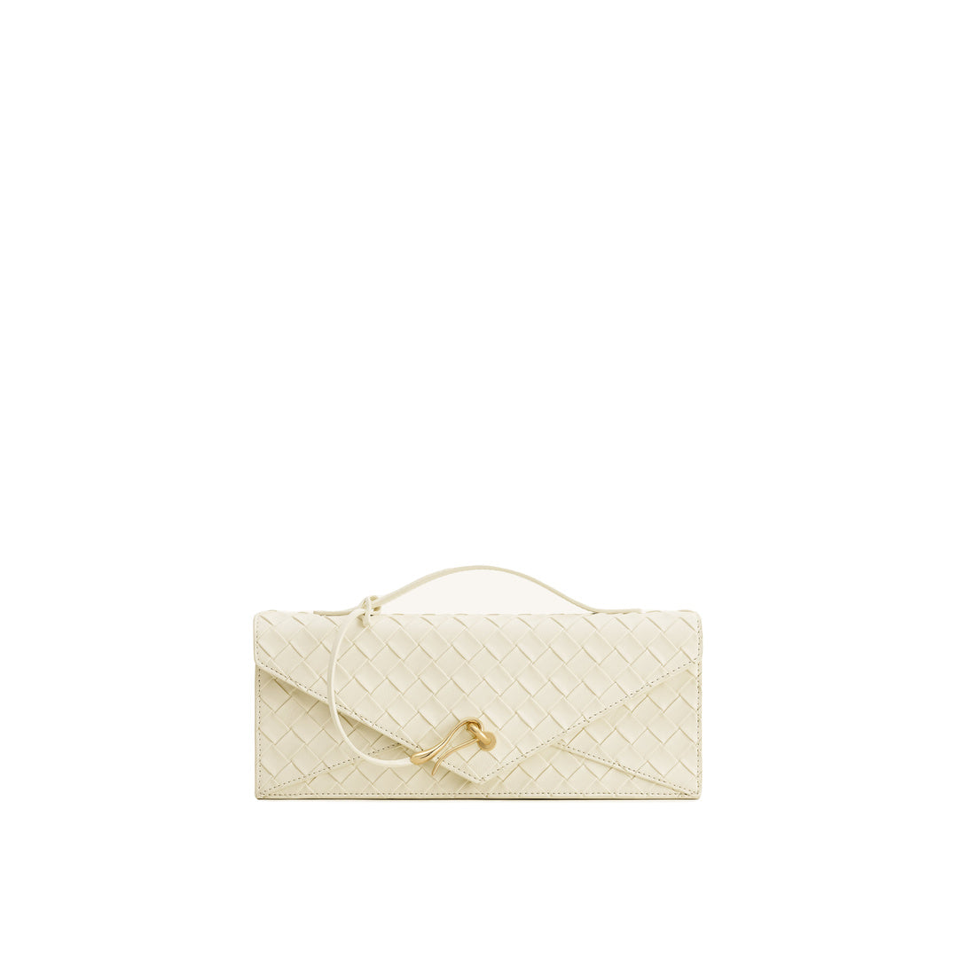JW PEI Celeste Woven Textured Envelope Top Handle Bag - Ivory by JW PEI