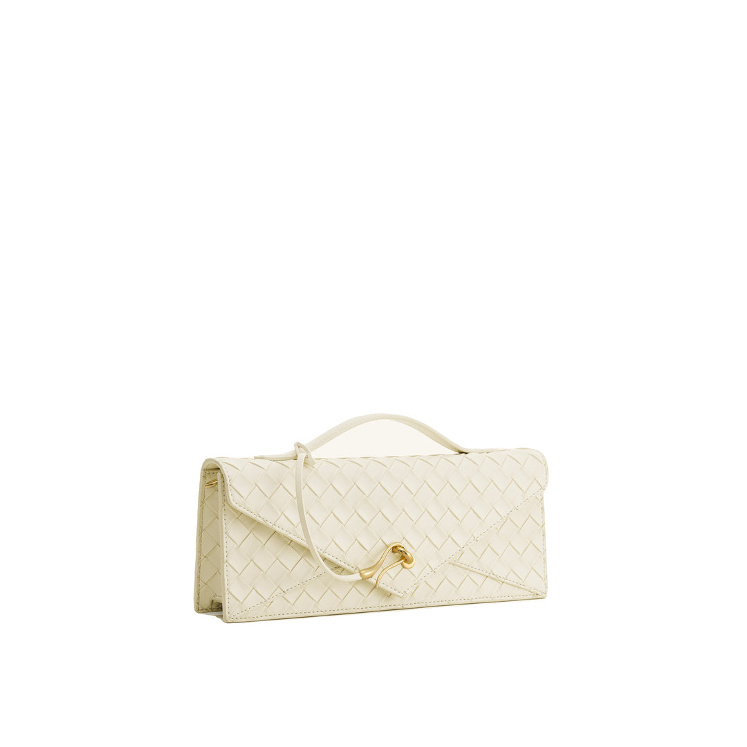 JW PEI Celeste Woven Textured Envelope Top Handle Bag - Ivory by JW PEI