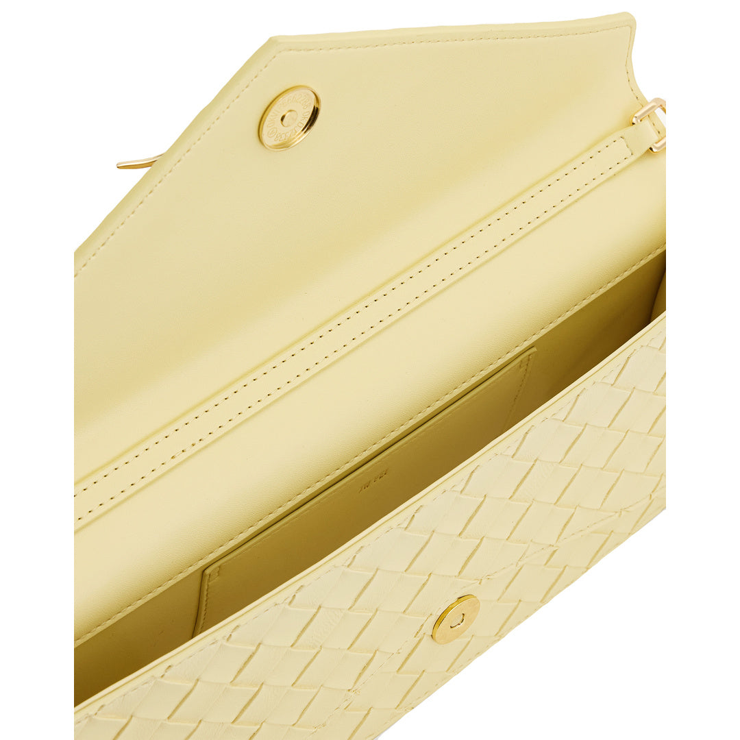JW PEI Celeste Woven Textured Envelope Top Handle Bag - Yellow by JW PEI