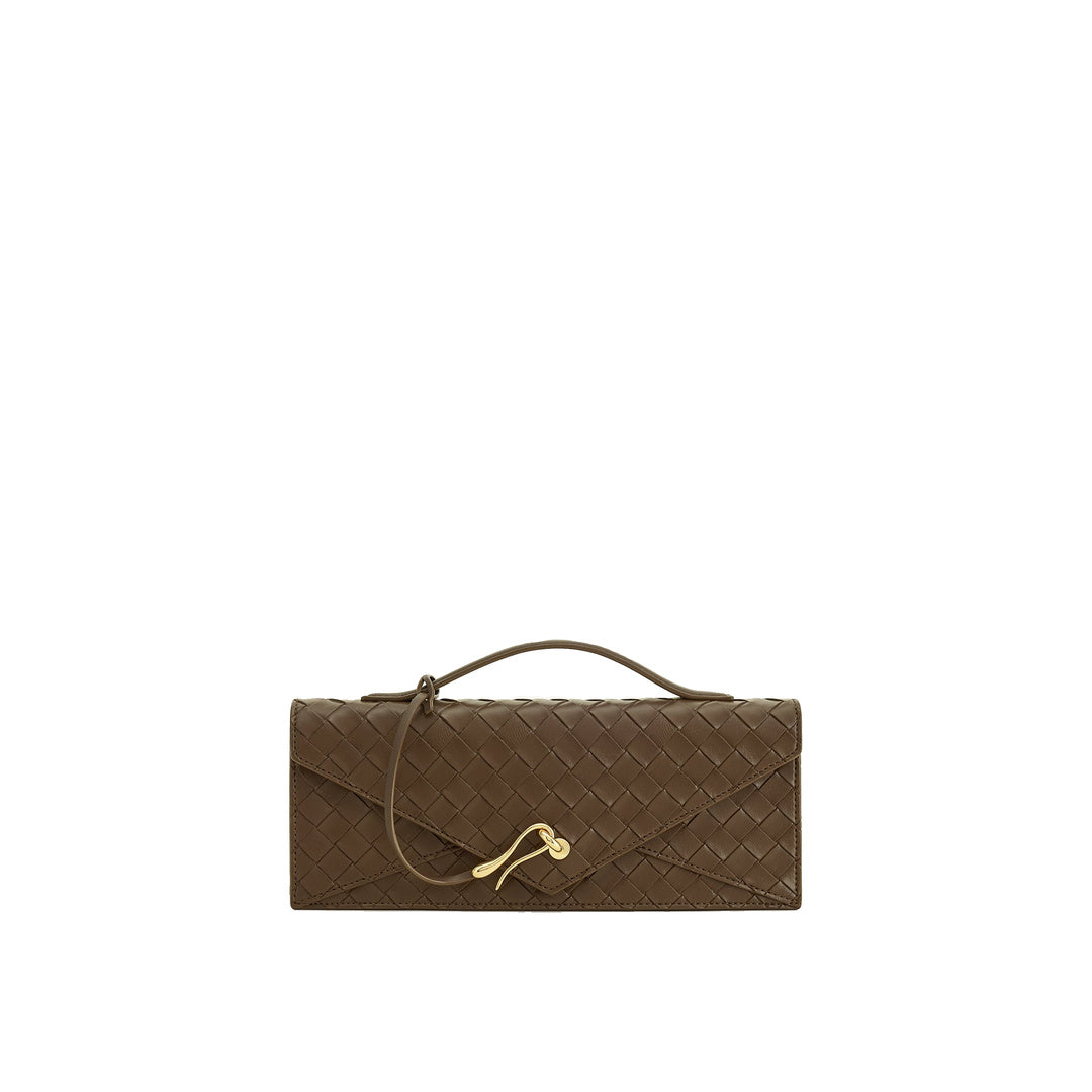 JW PEI Celeste Woven Textured Envelope Top Handle Bag - Mocha Brown by JW PEI
