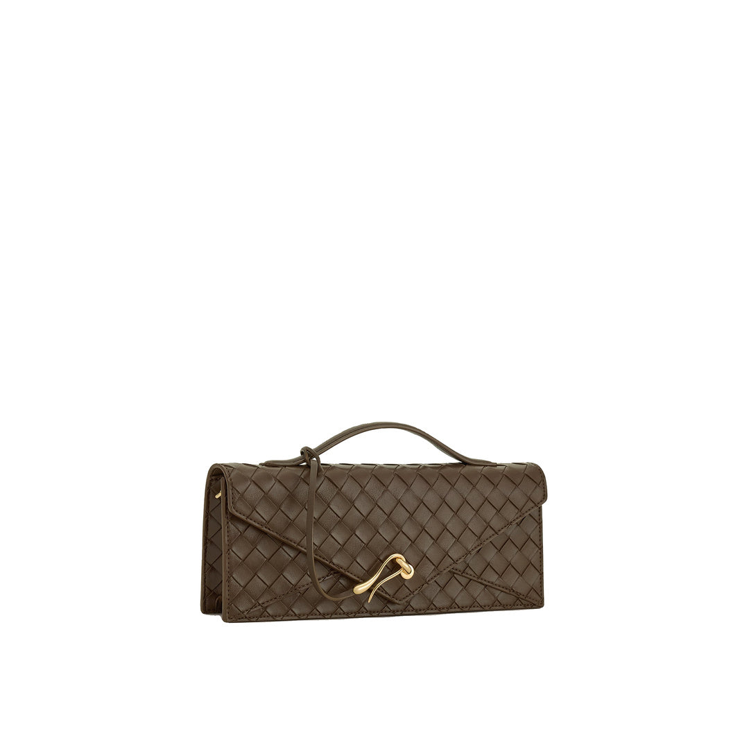 JW PEI Celeste Woven Textured Envelope Top Handle Bag - Mocha Brown by JW PEI