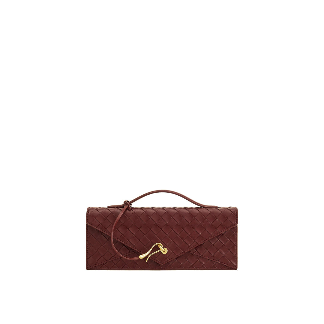 JW PEI Celeste Woven Textured Envelope Top Handle Bag - Burgundy by JW PEI