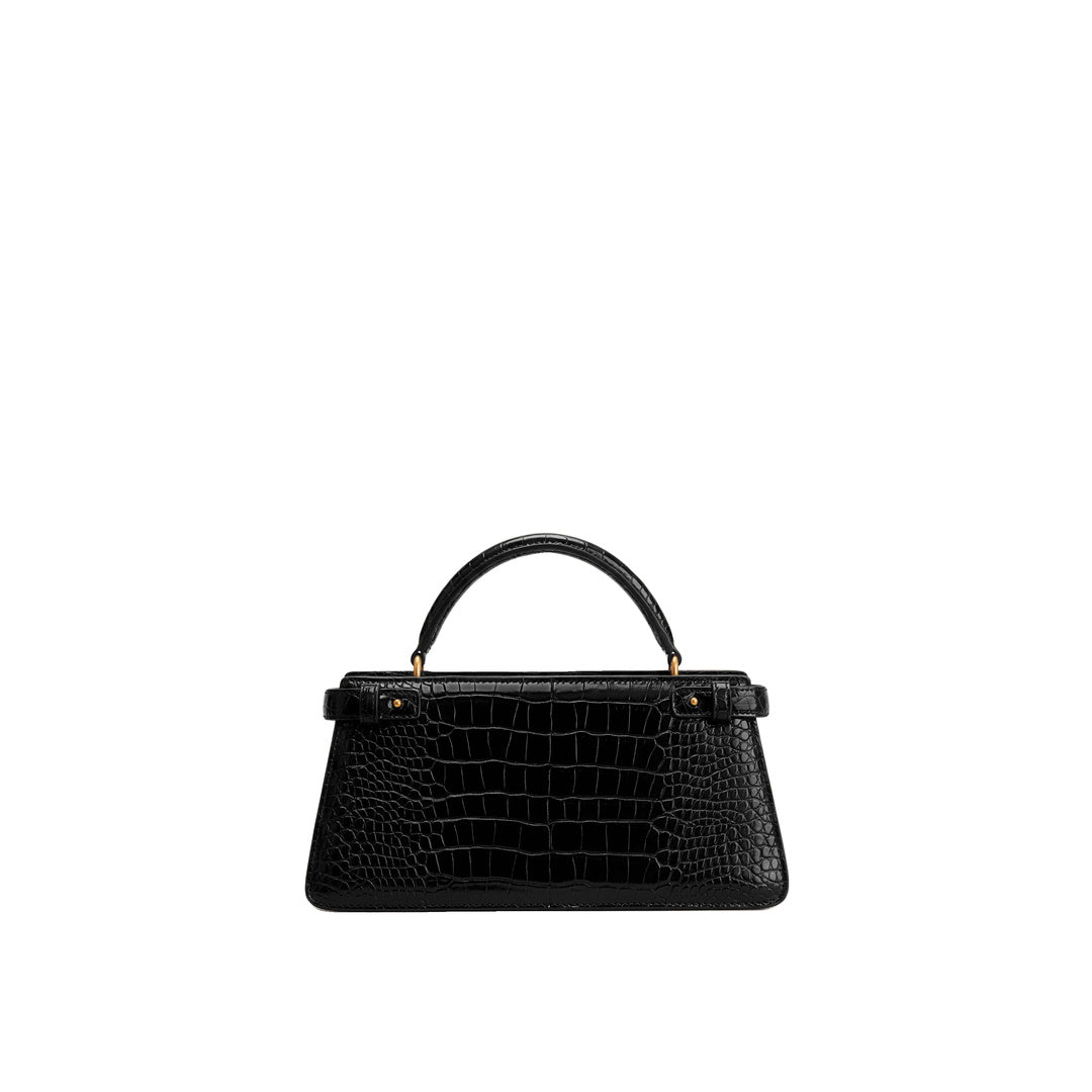 JW PEI Elena Classic Top Handle Bag - Black Croc by JW PEI