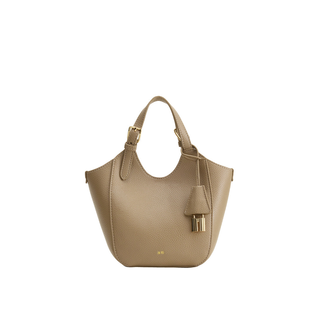 JW PEI Ines Padlock Tote Bag - Gray Beige by JW PEI