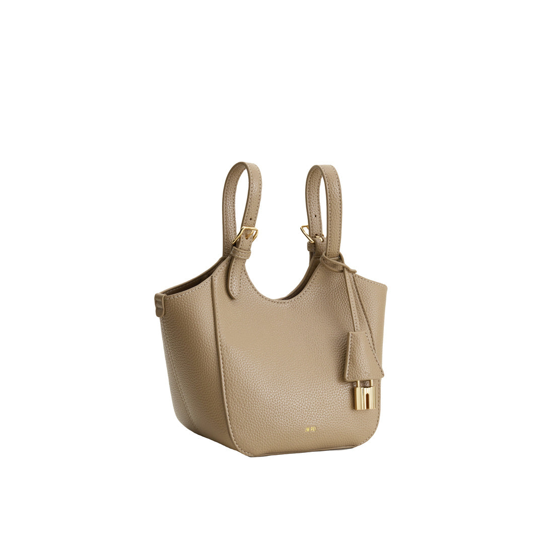 JW PEI Ines Padlock Tote Bag - Gray Beige by JW PEI