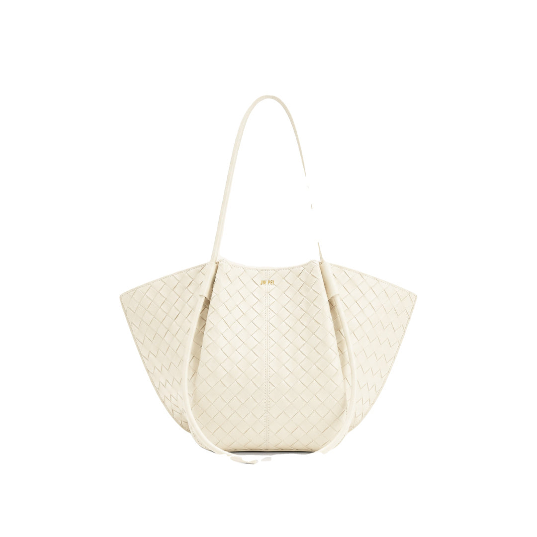 JW PEI Nala Woven Texture Wide Tote Bag - Off-White by JW PEI