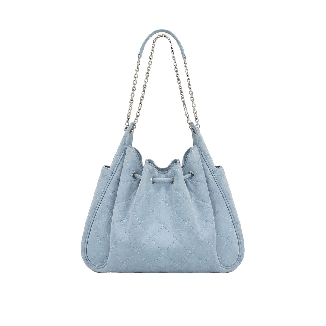 JW PEI Rowan Faux Suede Quilted Chain Bucket Bag - Blue by JW PEI