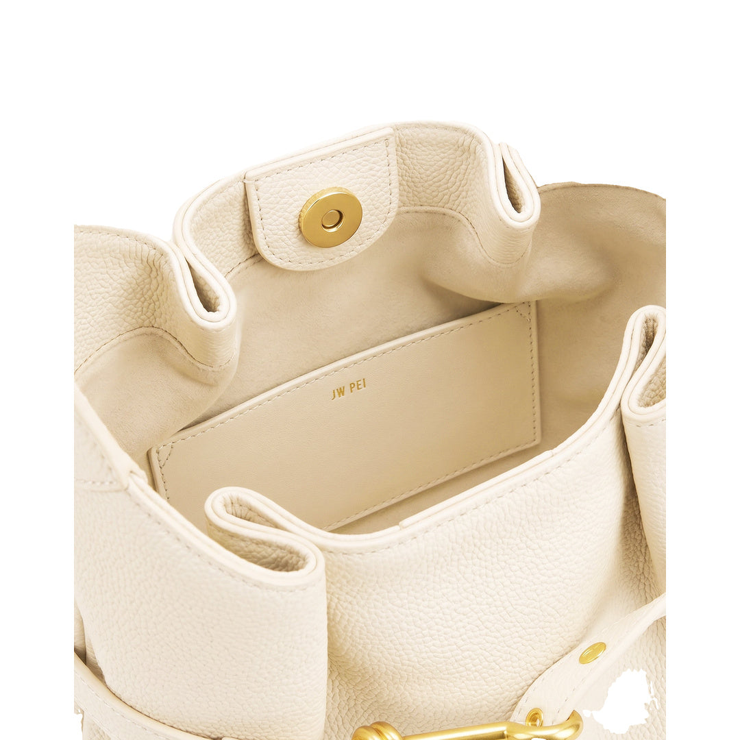 JW PEI Alina Pebbled Hobo Bag - White by JW PEI