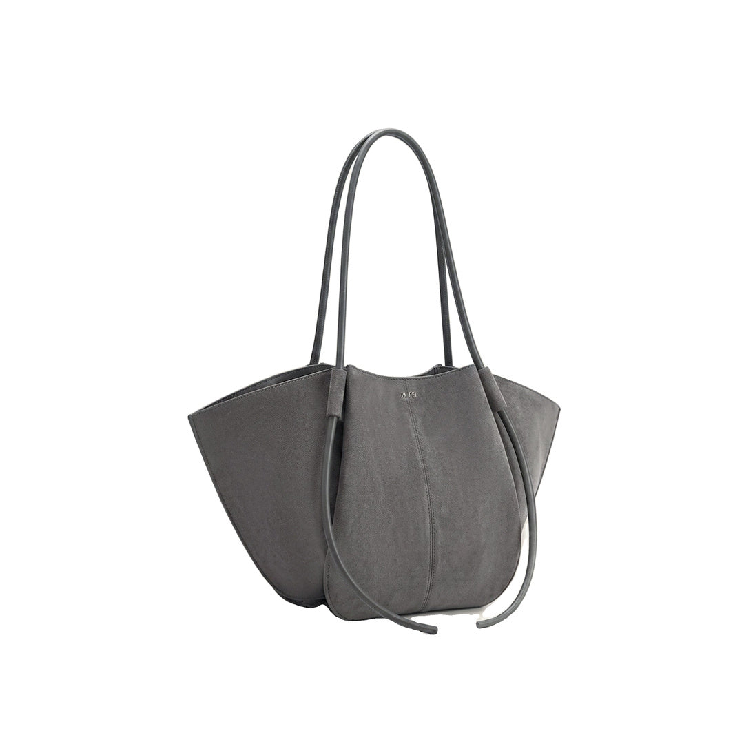 JW PEI Nala Faux Suede Wide Tote Bag - Dark Gray by JW PEI